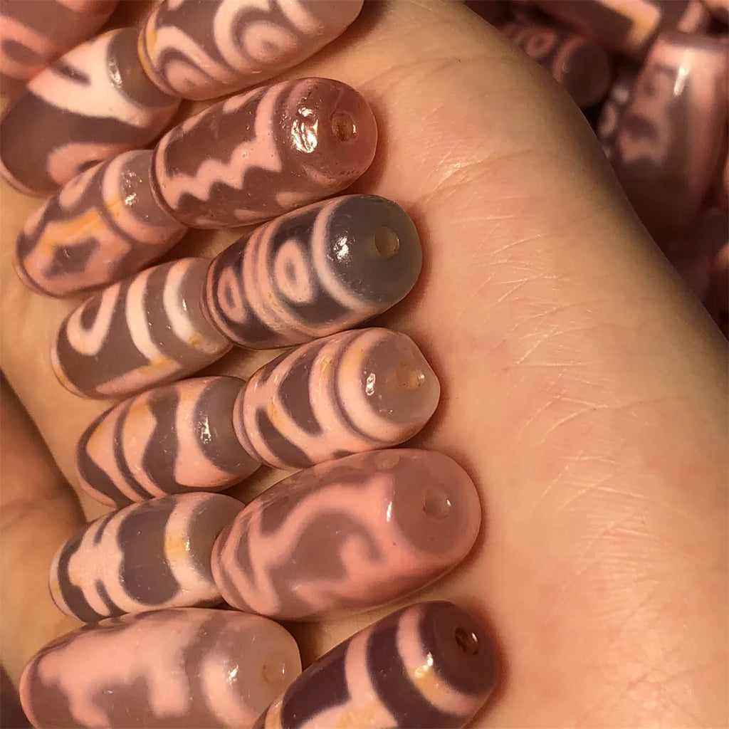 Vintage Tibetan Agate Dzi Gemstone Bead for Jewelry Making
