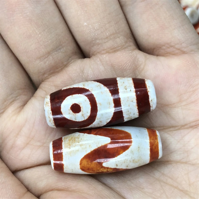 Vintage Tibetan Agate Dzi Charm Bead Jewelry Making