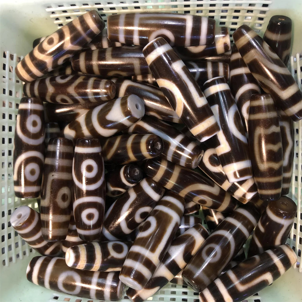 Vintage Tibetan Agate Dzi Charm Bead Jewelry Making