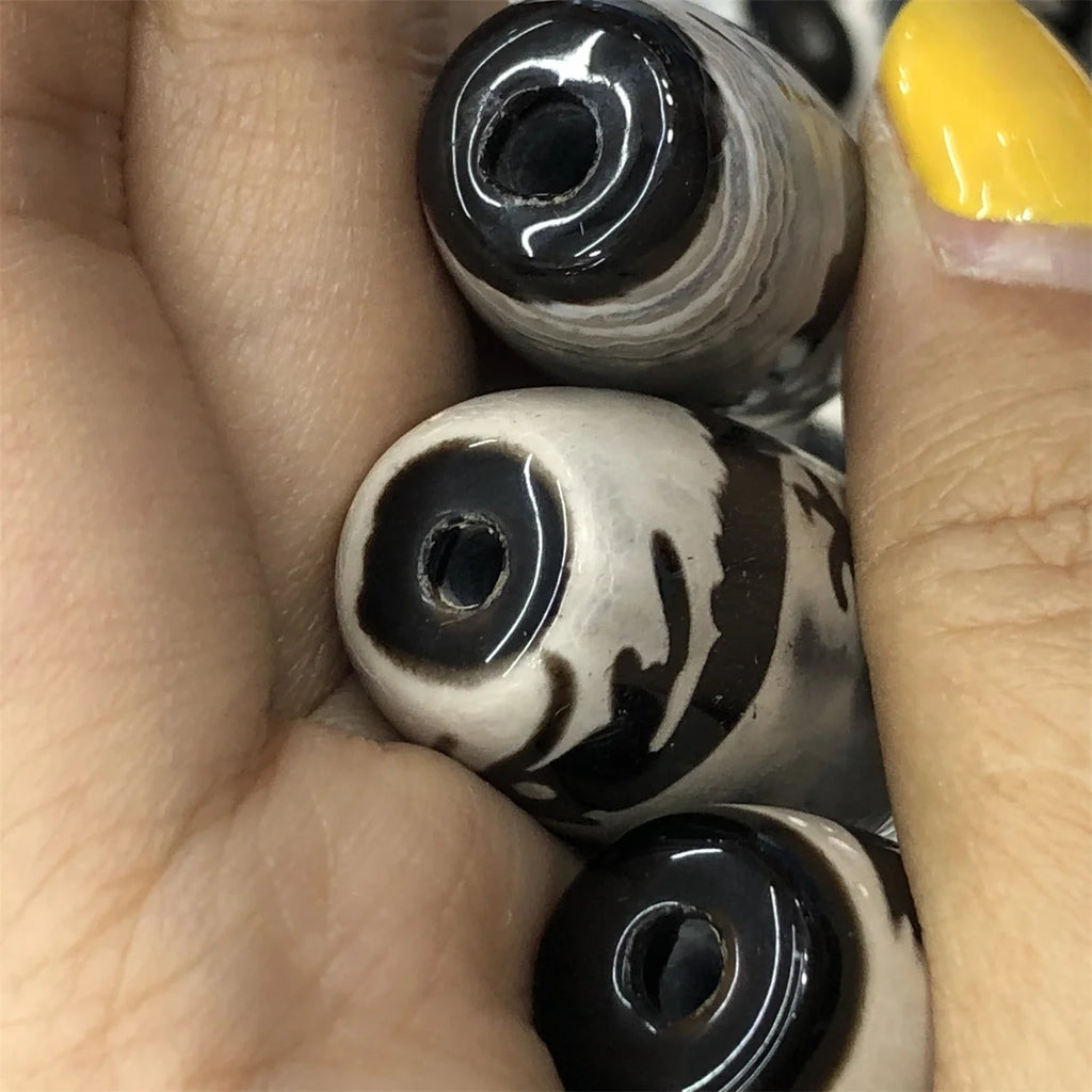 Vintage Tibetan Agate Dzi Charm Bead Jewelry Making
