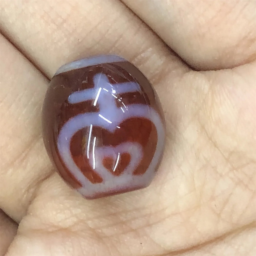 1pcs Dzi Hot Totem Red Agate Vintage Gemstone Beads