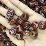 1pcs Dzi Hot Totem Red Agate Vintage Gemstone Beads