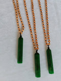 Natural Dry Cyan Jade Dragon Pendant Silk Bead Sweater Chain Female Gem