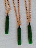 Natural Dry Cyan Jade Dragon Pendant Silk Bead Sweater Chain Female Gem