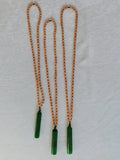 Natural Dry Cyan Jade Dragon Pendant Silk Bead Sweater Chain Female Gem