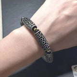 Natural 21 Eyes Old Agate Dzi Bracelet Weathered Pattern Men Women Retro Ethnic