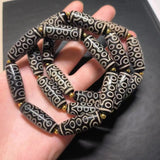 Natural 21 Eyes Old Agate Dzi Bracelet Weathered Pattern Men Women Retro Ethnic