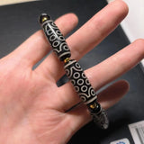 Natural 21 Eyes Old Agate Dzi Bracelet Weathered Pattern Men Women Retro Ethnic