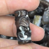 Natural Agate Bamboo Beads Carving Plants DIY Jewelry