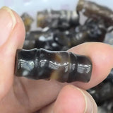 Natural Agate Bamboo Beads Carving Plants DIY Jewelry