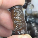 Natural Agate Bamboo Beads Carving Plants DIY Jewelry
