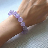 Natural Amethyst Single Circle Bead Bracelet crystal Purple fine Various sizes
