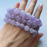 Natural Amethyst Single Circle Bead Bracelet crystal Purple fine Various sizes