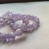 Natural Amethyst Single Circle Bead Bracelet crystal Purple fine Various sizes