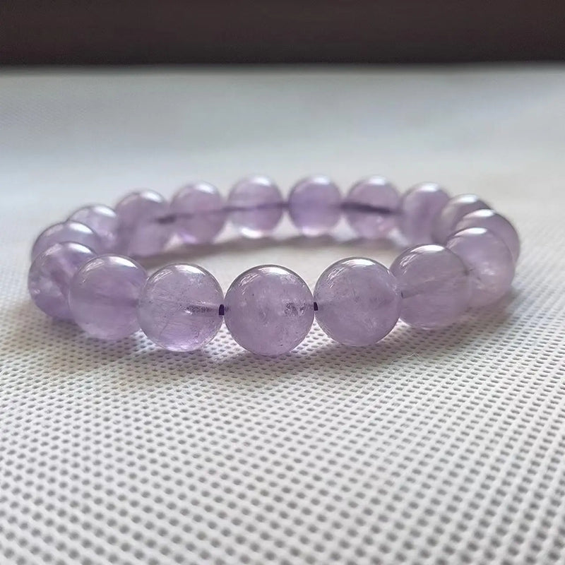 Natural Amethyst Single Circle Bead Bracelet crystal Purple fine Various sizes