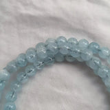 Aquamarine Three Circles Bracelet S925 Silver Crystal Hand Braided Rope Jewelry