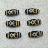 Natural Agate Dzi God of Wealth Old Agate and Yellow Horseshoe Jewelry