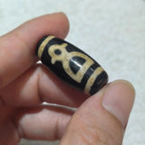 Natural Agate Dzi God of Wealth Old Agate and Yellow Horseshoe Jewelry