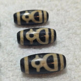 Natural Agate Dzi God of Wealth Old Agate and Yellow Horseshoe Jewelry