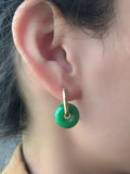 Jadeite Hoop Earrings S925 Silver Ear Hooks
