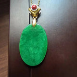 Natural Jadeite Necklace 14K Folk-Custom Clothing Gem Jewelry