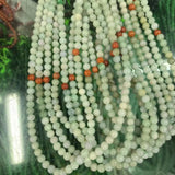 Natural Jadeite Round Beads Light Green Loose Beads DIY Jewelry