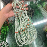 Natural Jadeite Round Beads Light Green Loose Beads DIY Jewelry