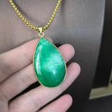 Natural Quartz Jade Pendant Necklace Gourd Buddha Guanyin Safety Button