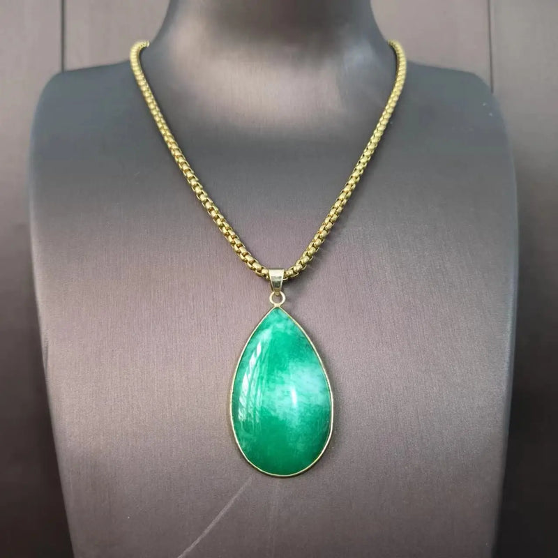 Natural Quartz Jade Pendant Necklace Gourd Buddha Guanyin Safety Button