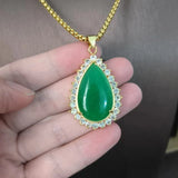 Natural Quartz Jade Pendant Necklace Gourd Buddha Guanyin Safety Button