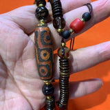 Coconut Shell Beads Crystal 9 Eyes 21 Eyes Agate Dzi Pendant Necklace