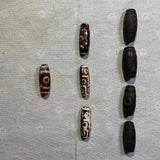 Rare Red Brown Three Eyes Nine Eyes Dzi Beads Old Agate Weathered Pattern