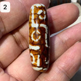 Rare Red Brown Three Eyes Nine Eyes Dzi Beads Old Agate Weathered Pattern