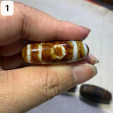 Rare Red Brown Three Eyes Nine Eyes Dzi Beads Old Agate Weathered Pattern