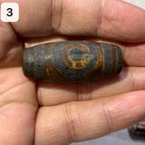 Rare Red Brown Three Eyes Nine Eyes Dzi Beads Old Agate Weathered Pattern