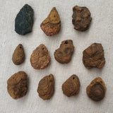 Natural Nine Eyes Shale Mengdzi Beads Khaki Rough Stone Pendant