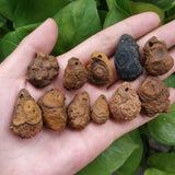 Natural Nine Eyes Shale Mengdzi Beads Khaki Rough Stone Pendant