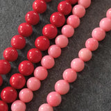Natural Sea Bamboo Shanshan Pink Red Beads Round Long String Loose beads