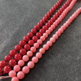 Natural Sea Bamboo Shanshan Pink Red Beads Round Long String Loose beads