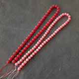Natural Sea Bamboo Shanshan Pink Red Beads Round Long String Loose beads