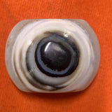 Natural Sheep Plate Beads Eye Dzi Beads Red Green Eyes Agate Necklace Pendant