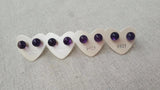 Natural Amethyst Gemstone Stud Earrings S925 Silver Needle Prevent Allergy
