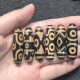 Natural Old Agate Dzi Beads & Yellow Weathered Horseshoe Accessories