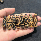 Natural Old Agate Dzi Beads & Yellow Weathered Horseshoe Accessories