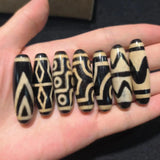 Natural Various Pattern Old Agate Dzi Beads Yellow Horseshoe Accessories