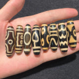 Natural Various Pattern Old Agate Dzi Beads Yellow Horseshoe Accessories