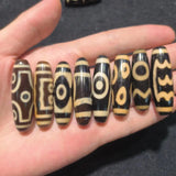 Natural Various Pattern Old Agate Dzi Beads Yellow Horseshoe Accessories