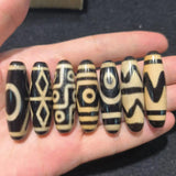 Natural Various Pattern Old Agate Dzi Beads Yellow Horseshoe Accessories