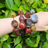 Natural Ancient Agate Beads Bracelet Jewelry Amulet Folk-Custom Weathered