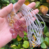 Amethyst Strawberry Crystal Fox Necklace Heart Pendant